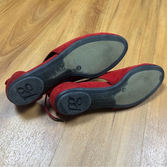 Paul Green Women’s  Red Suede Loafers Elegant Slip-On Flats - Picture 8 of 11